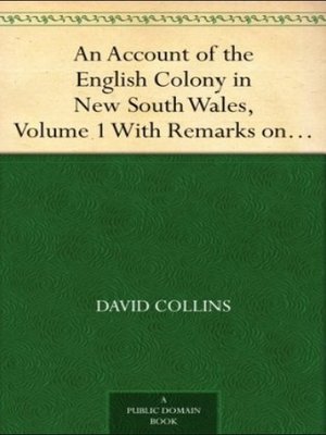 cover image of An Account of the English Colony of NSW : Volume 1